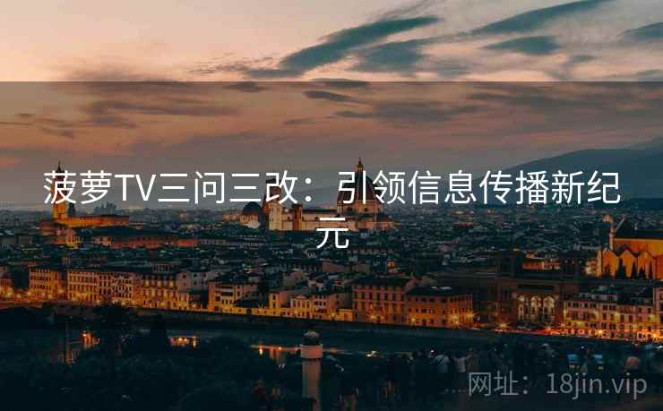菠萝TV三问三改:引领信息传播新纪元